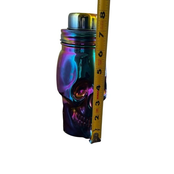 Rainbow Fusion Rainbow Luster SKULL COCKTAIL SHAKER Metallic - Picture 4 of 5